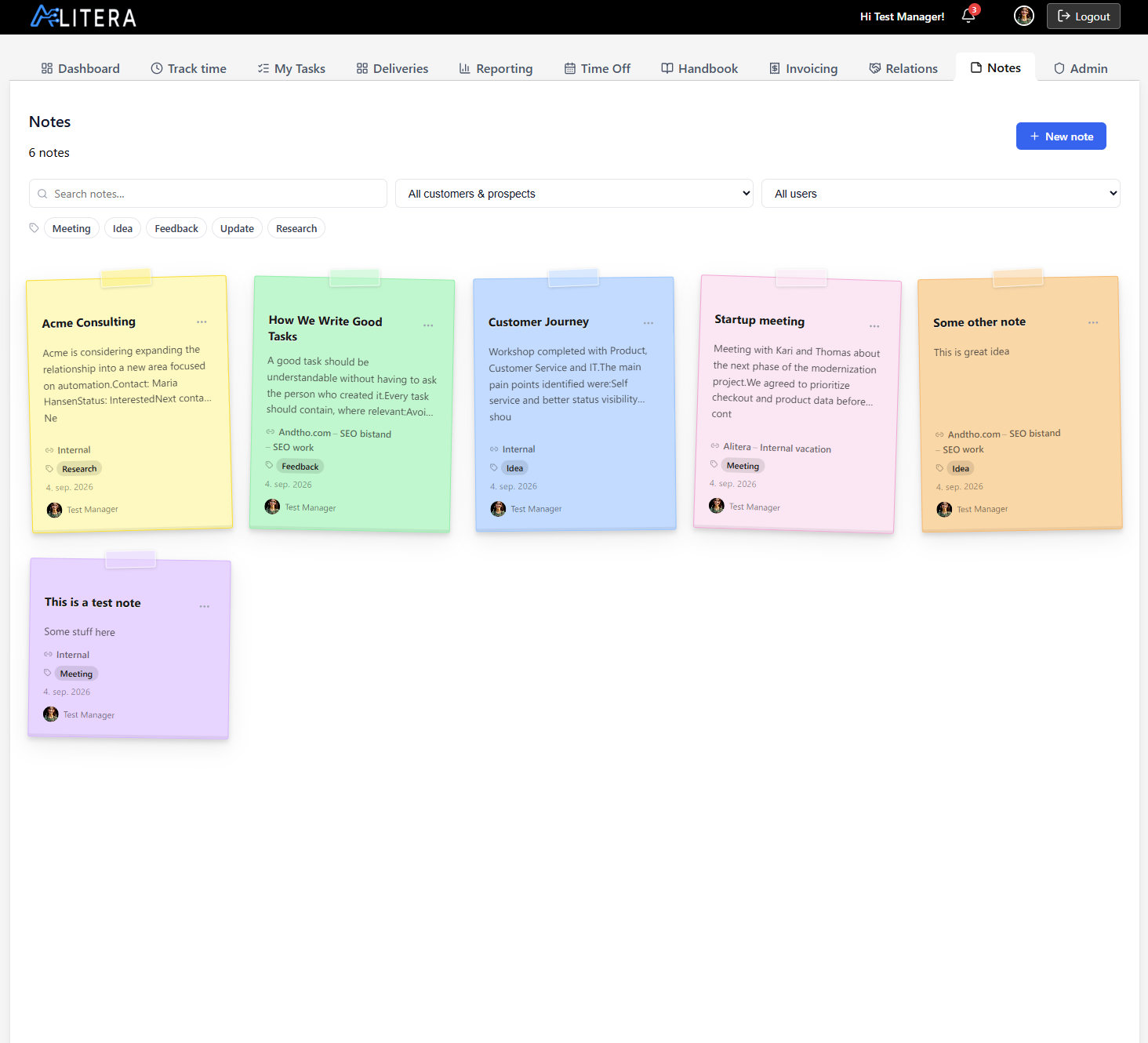 Notes editor and knowledge view